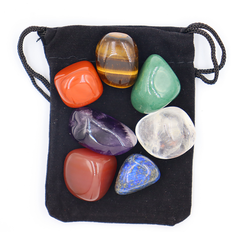 Healing Crystal Set - 7 Stk/set Natuurlijke Kristal Yoga Gepolijste