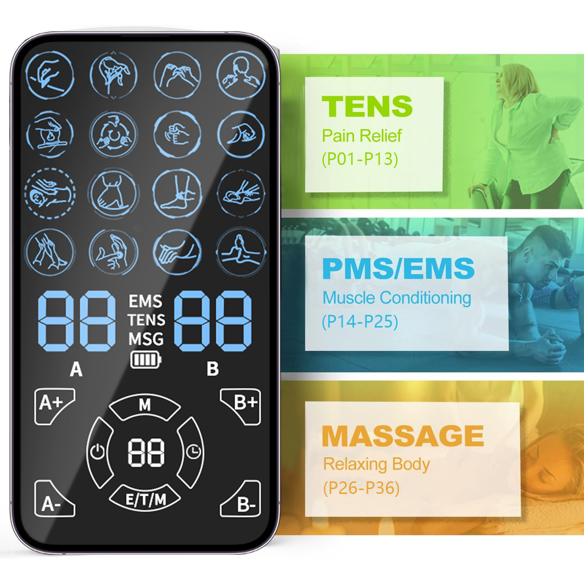 Tens Pain Relief Unit - TENS Unit EMS Pijnverlichtende Massager -