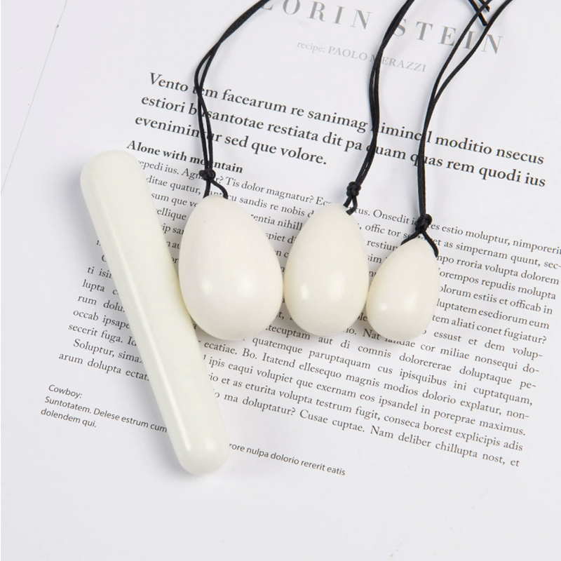 Healing Crystal Set - Witte Jade Geboorde Eieren Set Yoni
